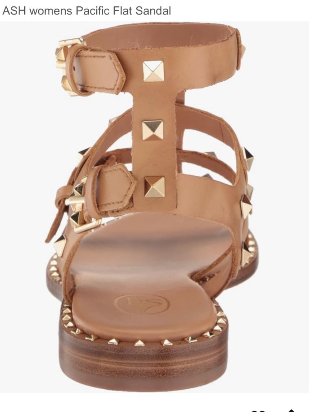 ASH womens Pacific Flat Sandal tan size 40 US 10 gently used - Picture 8 of 9